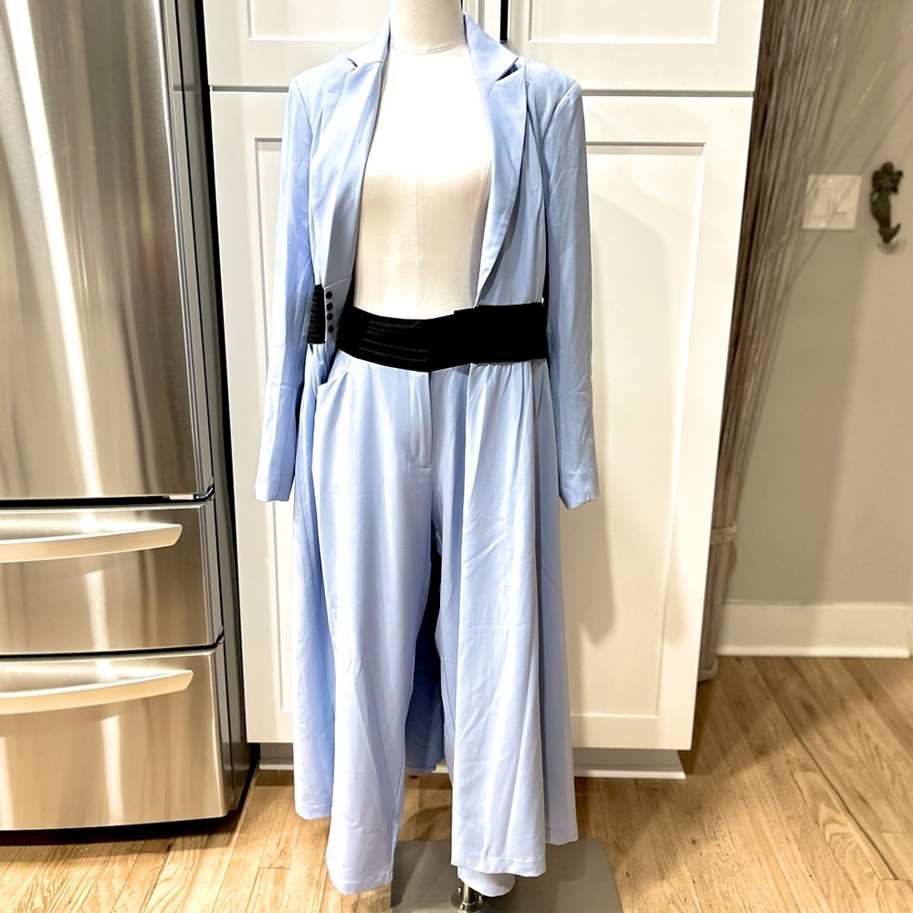 NWT NY&C Pastel Blue Long Duster Coat And Ankle Length Pants